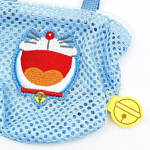 ドラえもん ミニチュアバッグボールチェーン ブルー メッシュ ポーチ