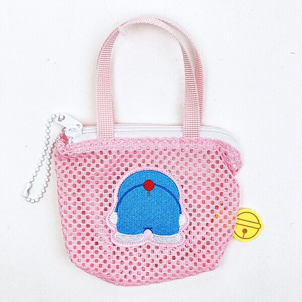ドラえもん ミニチュアバッグボールチェーン ピンク メッシュ ポーチ