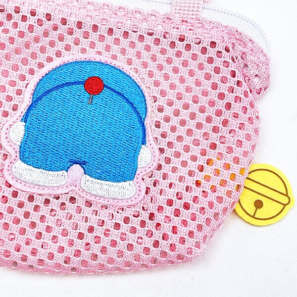 ドラえもん ミニチュアバッグボールチェーン ピンク メッシュ ポーチ