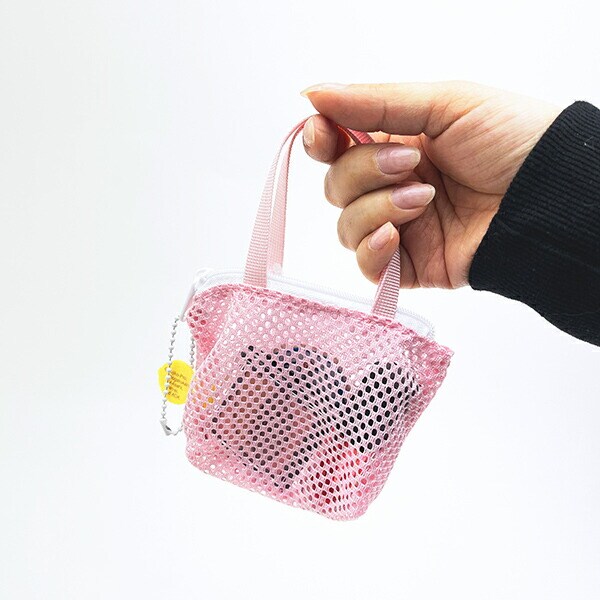 ドラえもん ミニチュアバッグボールチェーン ピンク メッシュ ポーチ