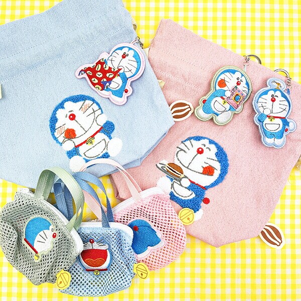 ドラえもん ミニチュアバッグボールチェーン ピンク メッシュ ポーチ
