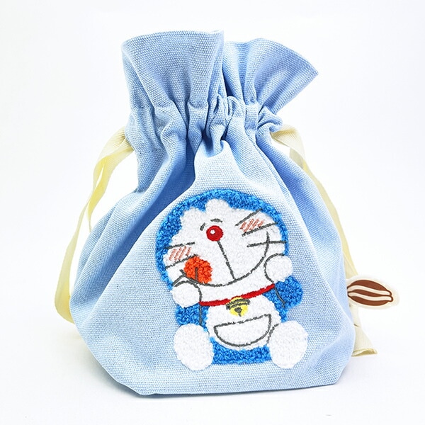 ドラえもん サガラ刺繍巾着 (ブルー)