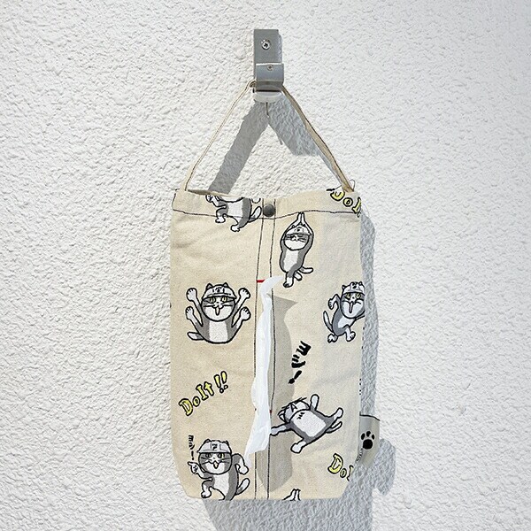 仕事猫 刺繍ティッシュケース ティッシュカバー インテリア