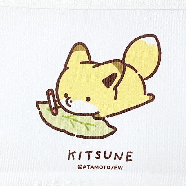 タヌキとキツネ キツネ メッシュミニポーチ