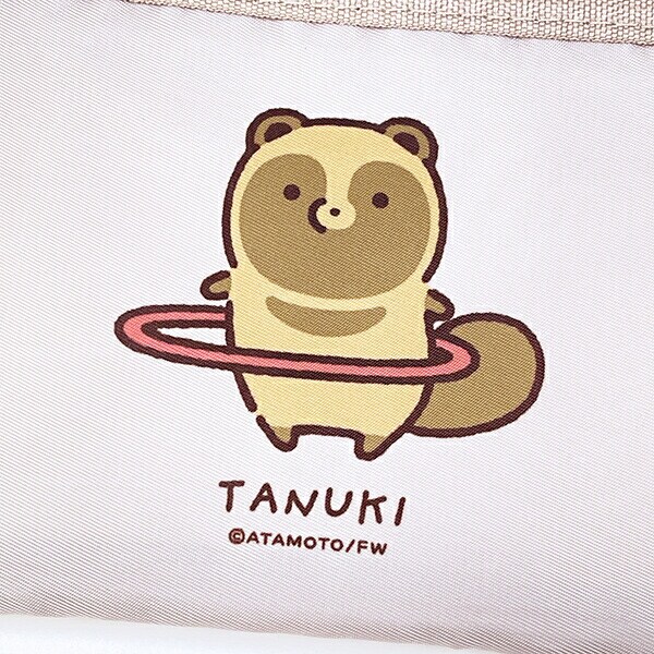 タヌキとキツネ タヌキ メッシュミニポーチ