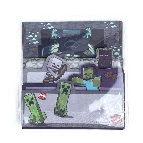 マインクラフト ボックスふせん(B) グレー 文具 マイクラ 日本製