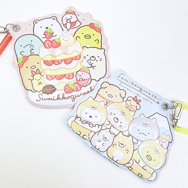 すみっコぐらし まいごふだ入りパスケース A.喫茶すみっコでいちごフェア 定期入れ