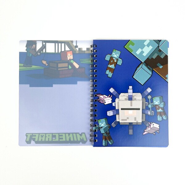 マインクラフト ギミック付きリングノート(水中に潜むモノ) 文具 マイクラ 日本製