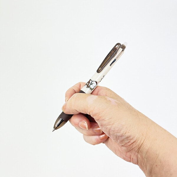 お文具といっしょ フリクションボール3スリム 三色ボールペン ブラウン 文具 日本製