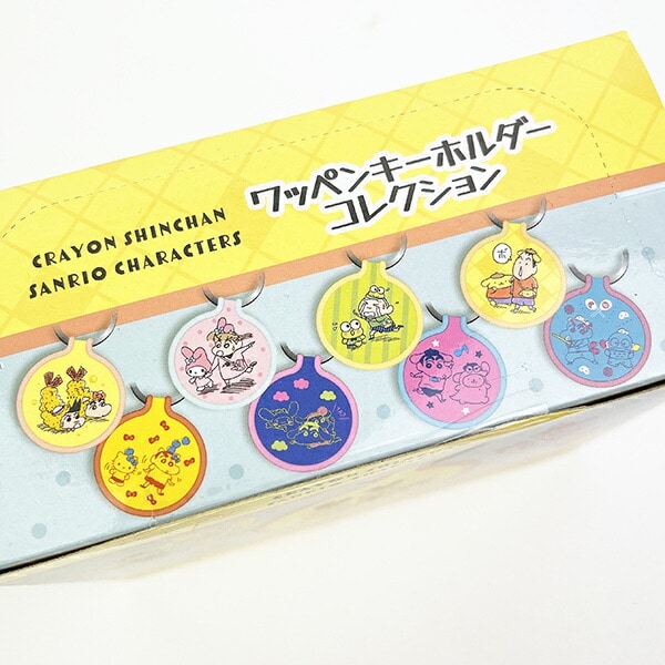 クレヨンしんちゃん×サンリオキャラクターズ ワッペンキーホルダーコレクション 缶バッジ ボックス