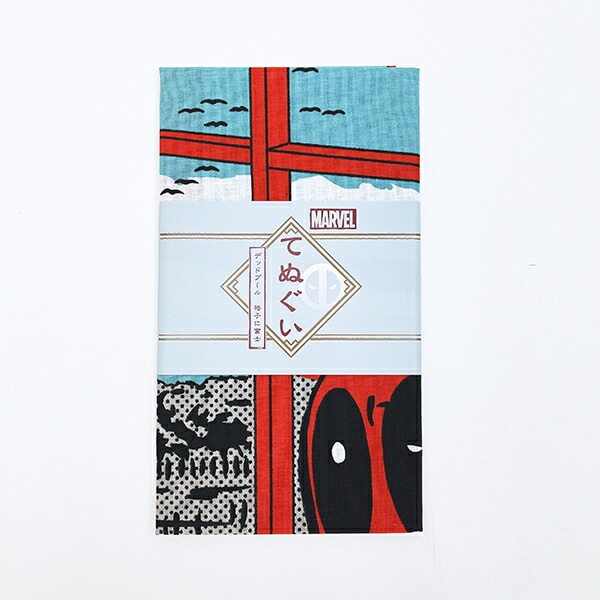 MERVEL デッドプール 格子に富士 手ぬぐい タオル 文具