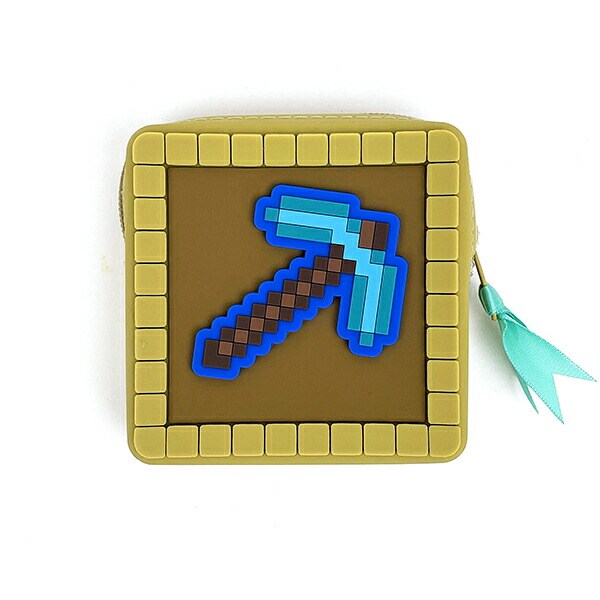 マインクラフト アイテムフレームシリコンポーチ(ダイアモンドのツルハシ) マイクラ