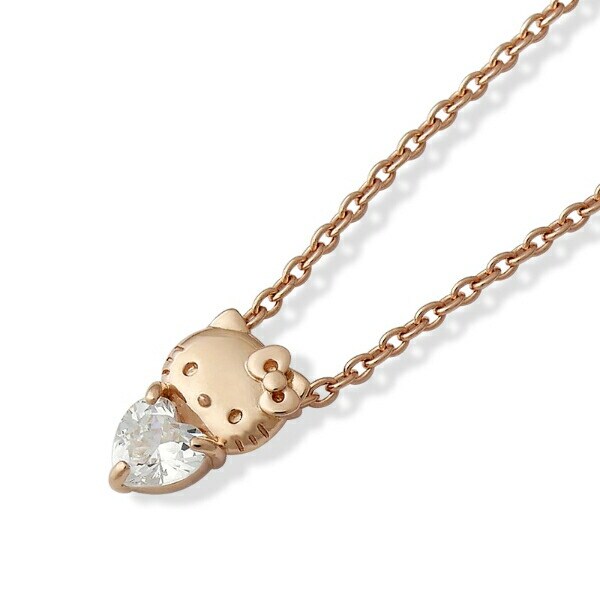 サンリオ ハローキティ シンプルハートネックレス ピンクゴールド アクセサリー 日本製 Sanrio