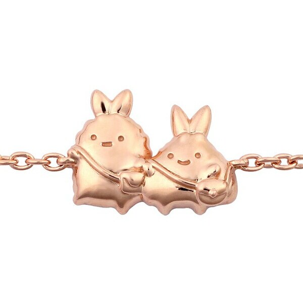 すみっコぐらし えびふらいのしっぽ＆あじふらいのしっぽ ブレスレット ピンクゴールド アクセサリー すみっこ 日本製