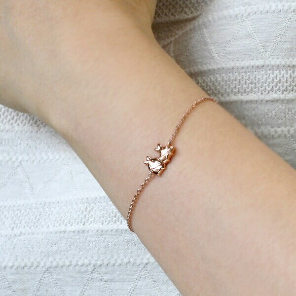 すみっコぐらし えびふらいのしっぽ＆あじふらいのしっぽ ブレスレット ピンクゴールド アクセサリー すみっこ 日本製