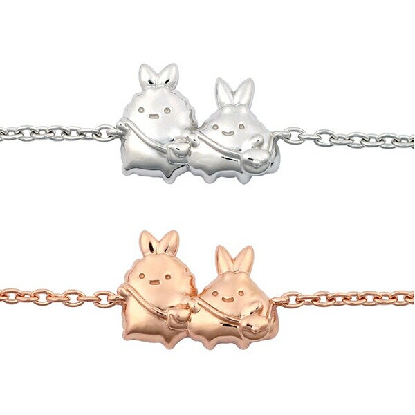 すみっコぐらし えびふらいのしっぽ＆あじふらいのしっぽ ブレスレット シルバー アクセサリー すみっこ 日本製
