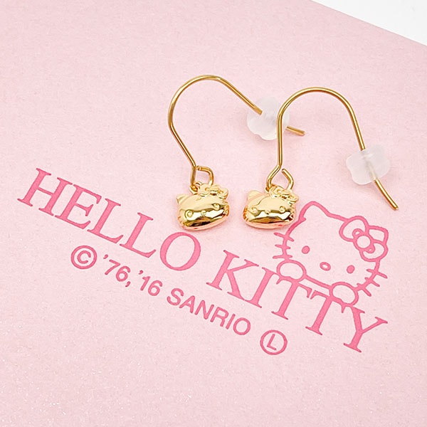 サンリオ ハローキティ アレルギーフリーフックピアス イエローゴールド アクセサリー 日本製 Sanrio