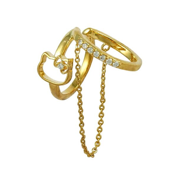 サンリオ ハローキティ ダブルイヤーカフ イエローゴールド アクセサリー Sanrio