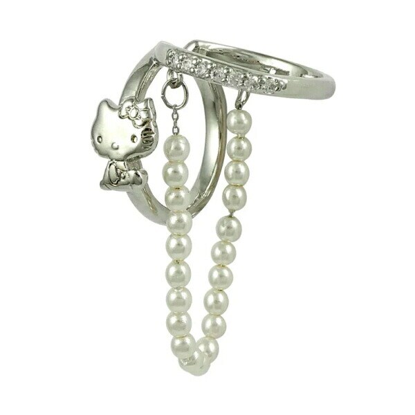 サンリオ ハローキティ ダブルイヤーカフ シルバー お座り アクセサリー Sanrio