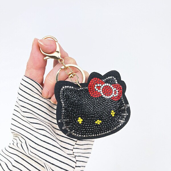 サンリオ ハローキティ Stoneチャームキーホルダー （ブラック） Sanrio