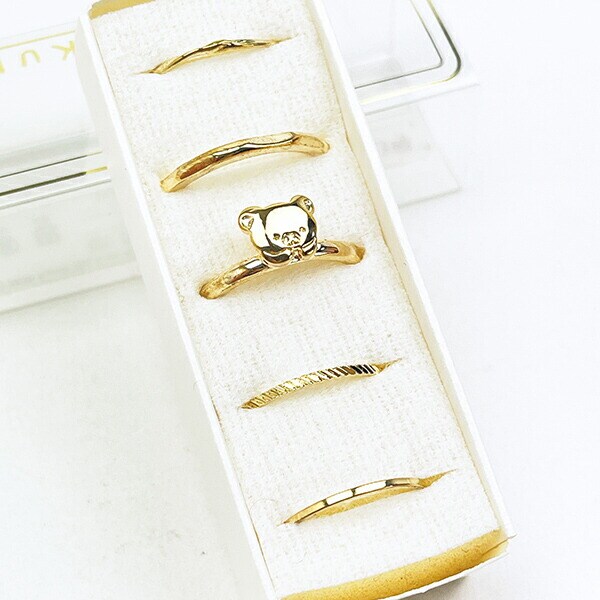 リラックマ リラノワ リングセット(ゴールド) ねそべり 4号～13号 アクセサリー
