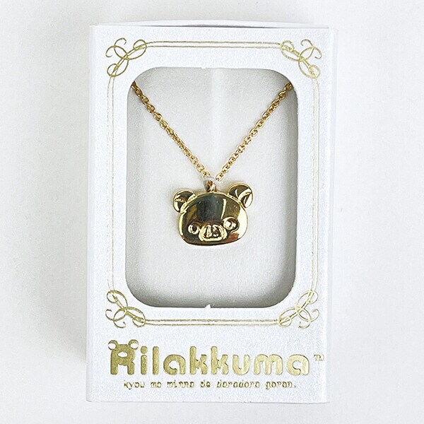 リラックマ チャームペンダント フェイス(正面) ゴールド ネックレス アクセサリー