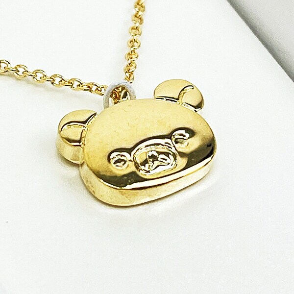 リラックマ チャームペンダント フェイス(正面) ゴールド ネックレス アクセサリー