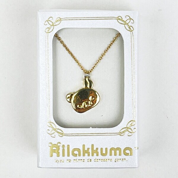 リラックマ チャームペンダント フェイス ゴールド ネックレス アクセサリー