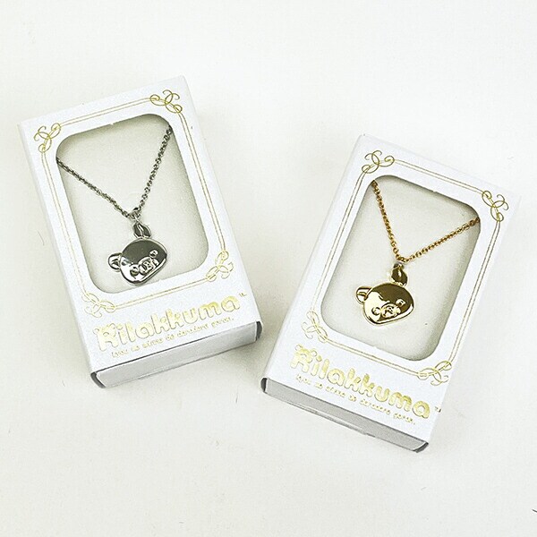 リラックマ チャームペンダント フェイス ゴールド ネックレス アクセサリー