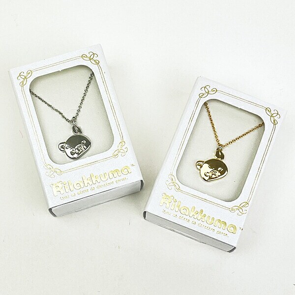 リラックマ チャームペンダント フェイス シルバー ネックレス アクセサリー