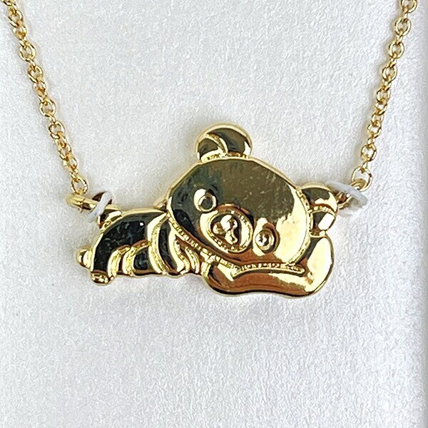 リラックマ チャームペンダント 寝ころび ゴールド ネックレス アクセサリー