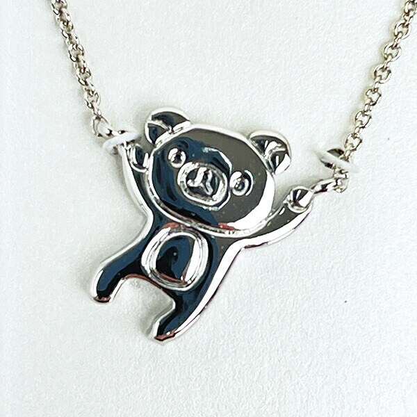 リラックマ チャームペンダント ゆったり シルバー ネックレス アクセサリー