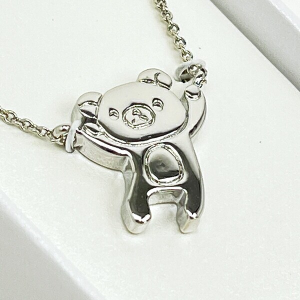 リラックマ チャームペンダント ゆったり シルバー ネックレス アクセサリー