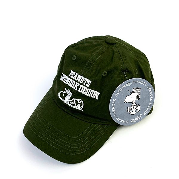 スヌーピー WSP ベーシックローキャップ カーキ キャップ 帽子 野球帽 DIY ガーデニング アウトドア