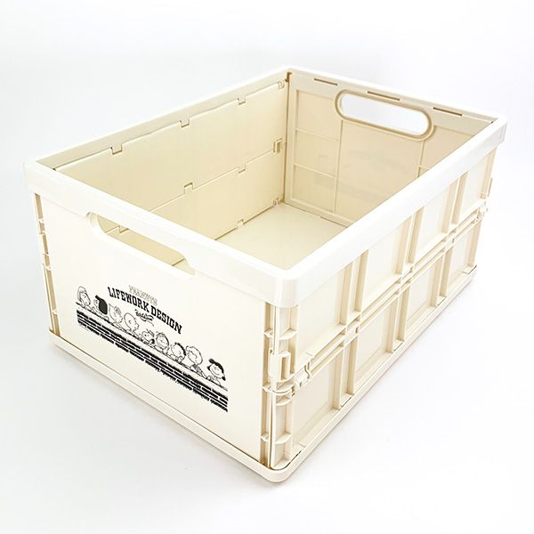 スヌーピー WSP 折り畳みコンテナ IVORY 収納 インテリア DIY