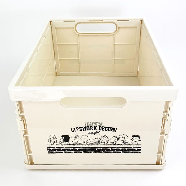 スヌーピー WSP 折り畳みコンテナ IVORY 収納 インテリア DIY