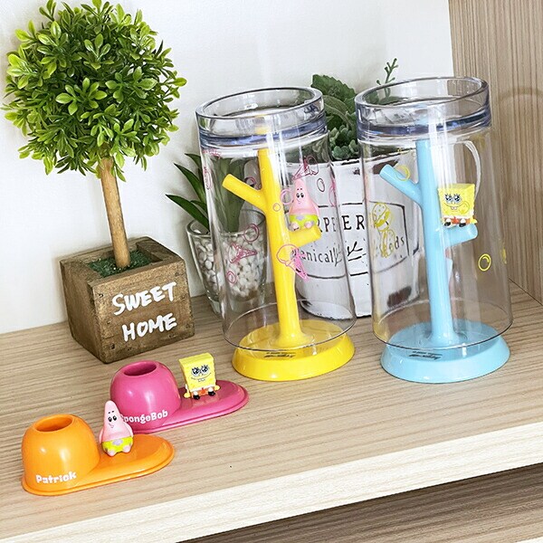 スポンジボブ うがいコップ&スタンド (イエロー)