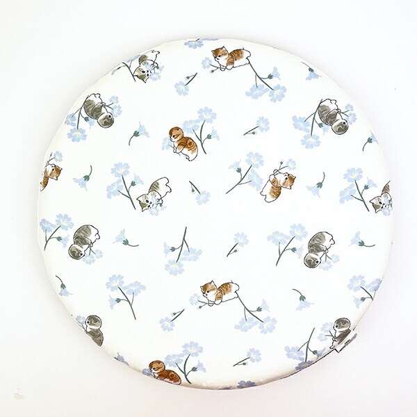 moufusand モフサンド 低反発もちもちシートクッション フラワー ネイビー インテリア リビング ダイニング 座布団