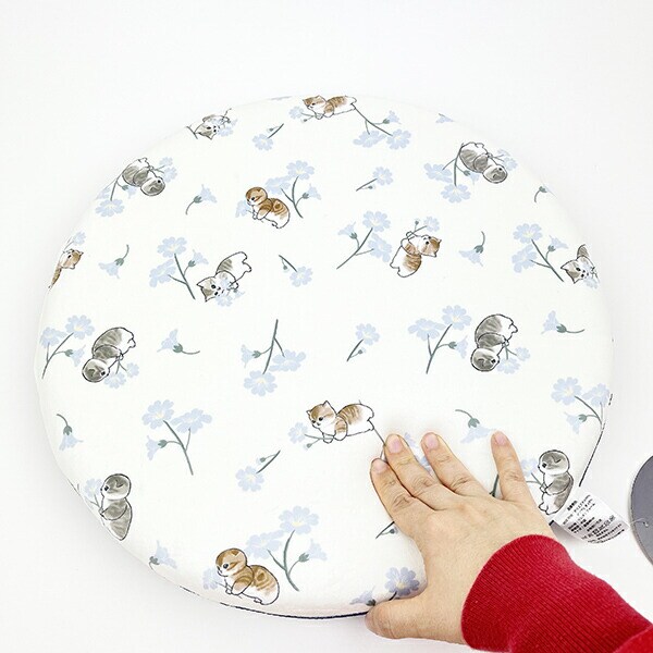 moufusand モフサンド 低反発もちもちシートクッション フラワー ネイビー インテリア リビング ダイニング 座布団