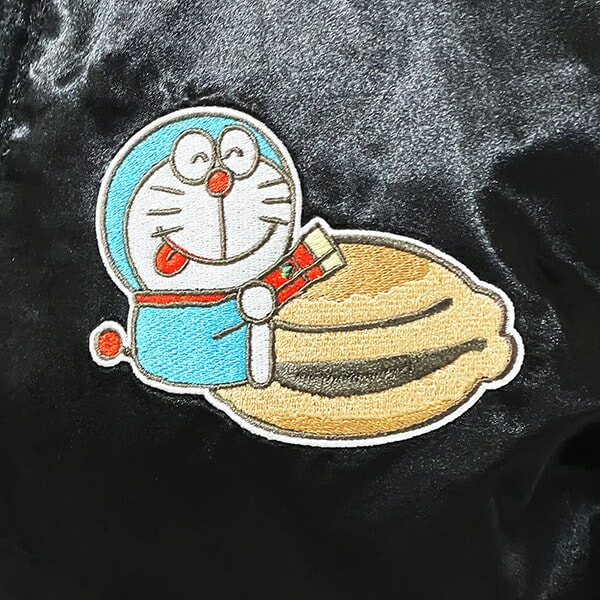 ドラえもん 刺繍スカジャン(L) ブラック×シルバー ブルゾン アパレル