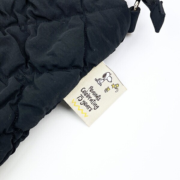 スヌーピー 2WAY キルティングトートバッグ(M) ブラック SNOOPY