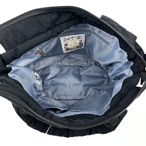 スヌーピー 2WAY キルティングトートバッグ(M) ブラック SNOOPY