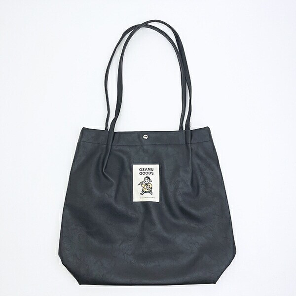 オサムグッズ 合皮ハンドルタックトートバッグ (ブラック)