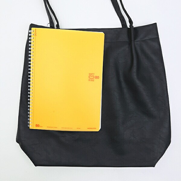 オサムグッズ 合皮ハンドルタックトートバッグ (ブラック)