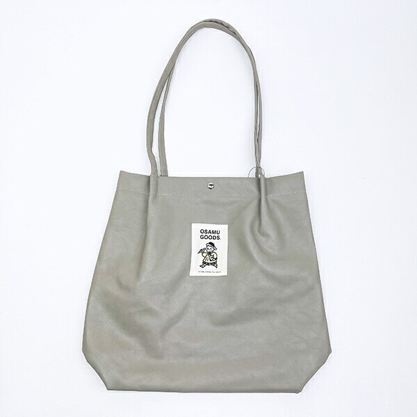 オサムグッズ 合皮ハンドルタックトートバッグ (グレー)