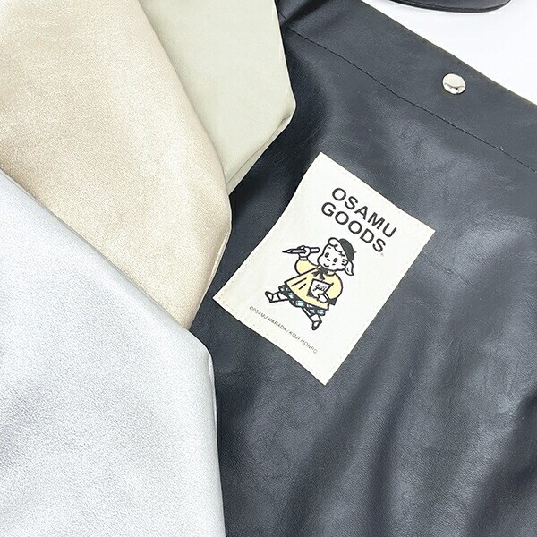 オサムグッズ 合皮ハンドルタックトートバッグ (グレー)