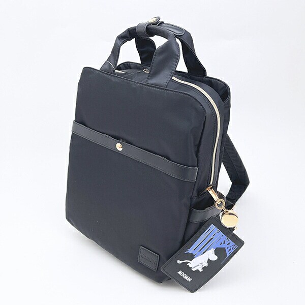 ムーミン おでかけ スクエアリュックサック バッグ ブラック