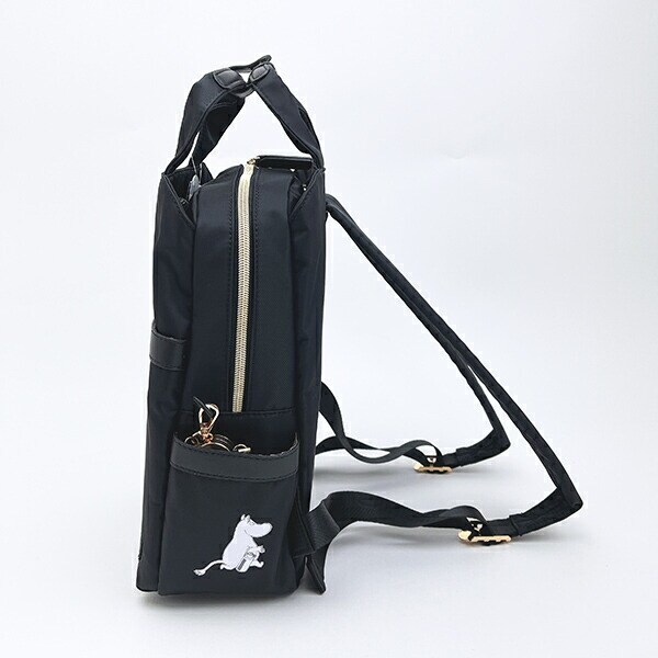 ムーミン おでかけ スクエアリュックサック バッグ ブラック