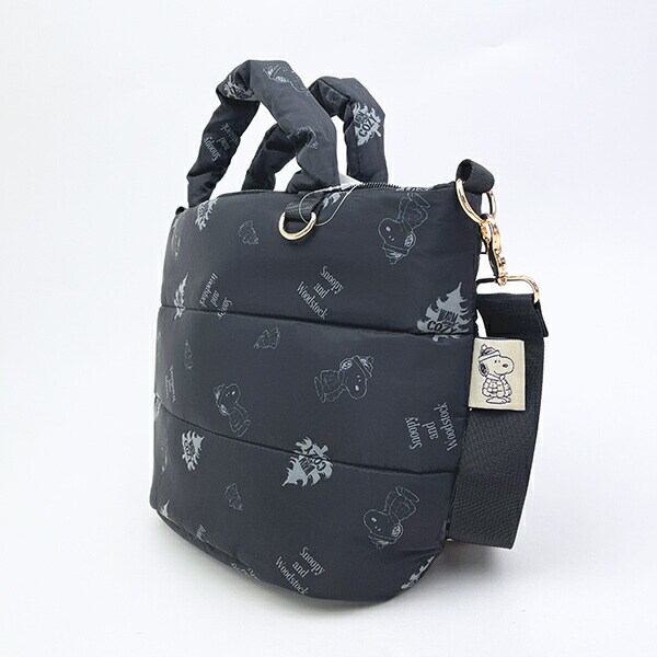 スヌーピー 2WAYトートバッグ ブラックダウン SNOOPY