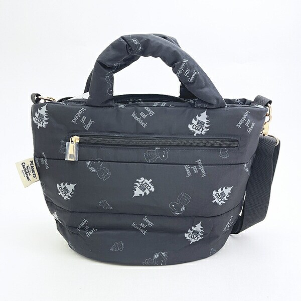 スヌーピー 2WAYトートバッグ ブラックダウン SNOOPY